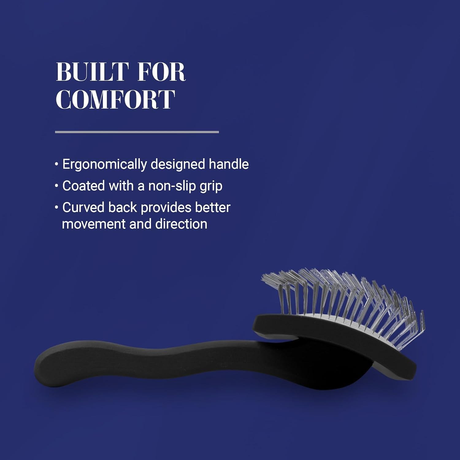 Big K Dog Slicker Brush for Goldendoodles, Labradoodles, and Poodles - Professional Grooming Tool for Fluffing, Detangling, and Styling, Large Size, Black