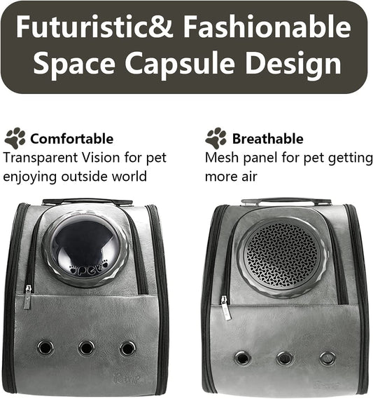 Expandable Pet Backpack Carrier for Cats and Small Dogs up to 20 lbs, Featuring Superior Ventilation, Safety Straps, Buckle Support, and Airline Approval